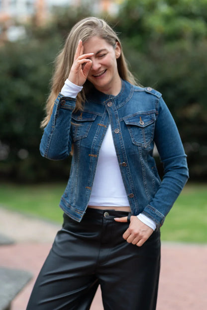 Chaqueta de Jean Cuello Militar