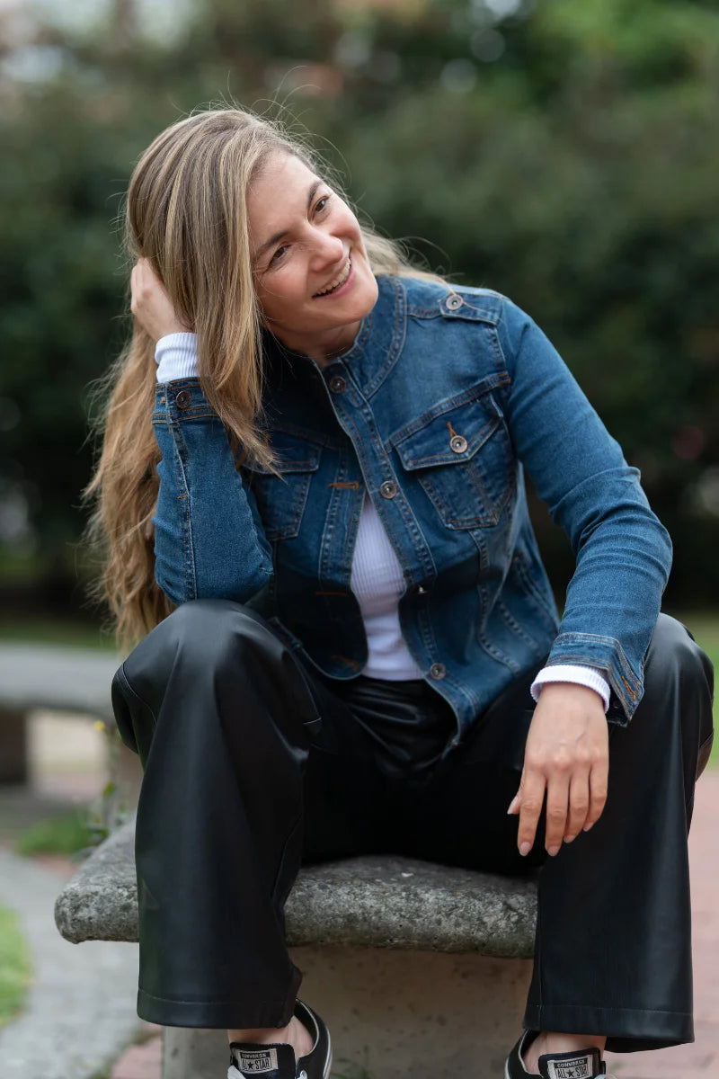 Chaqueta de Jean Cuello Militar