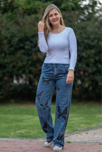 Cargar imagen en el visor de la galería, Pantalón Jean Oscuro  Mariposas

