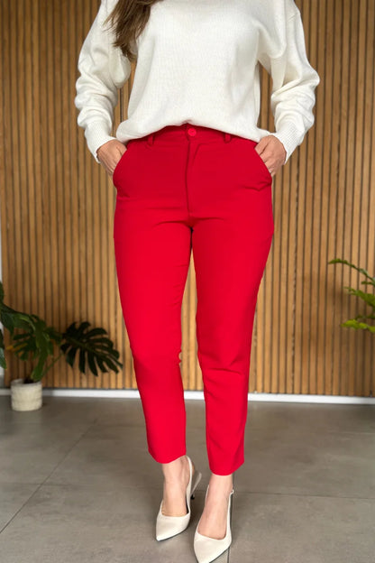 109 Pantalón Mujer Unicolor bota tubo