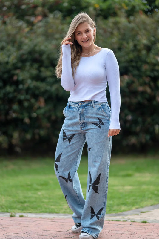 Pantalón Jean Claro  Mariposas