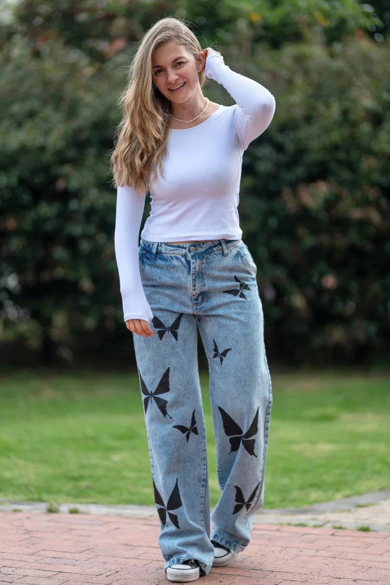 Pantalón Jean Claro  Mariposas