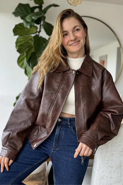 10064 Chaqueta Tipo Cuero