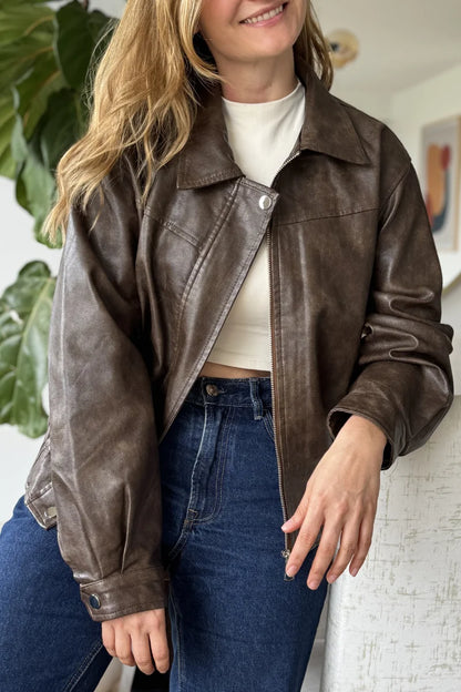 10064 Chaqueta Tipo Cuero