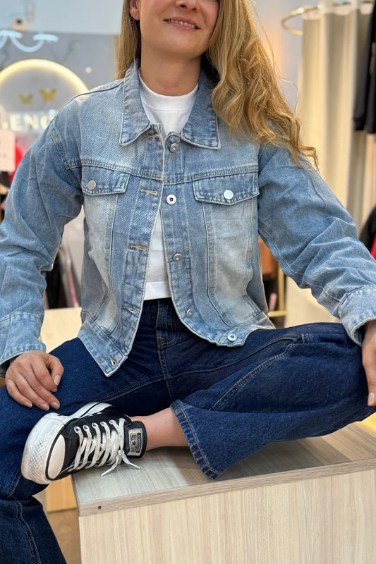 10078 Chaqueta Jean Desgaste