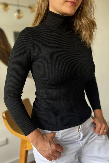 24006 Básico Acanalado Cuello Tortuga