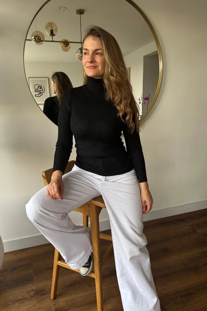 24006 Básico Acanalado Cuello Tortuga