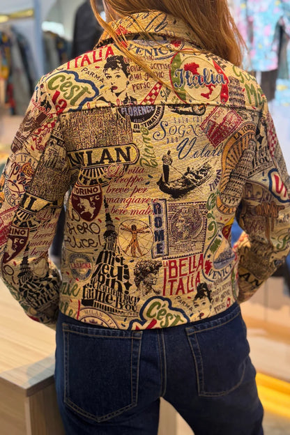 26153 Chaqueta Estampada Cremallera