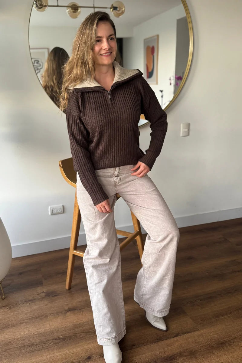 24012 Buzo Tejido Bicolor