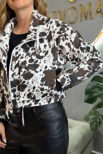 203 Chaqueta de mujer Cow Print Cafe