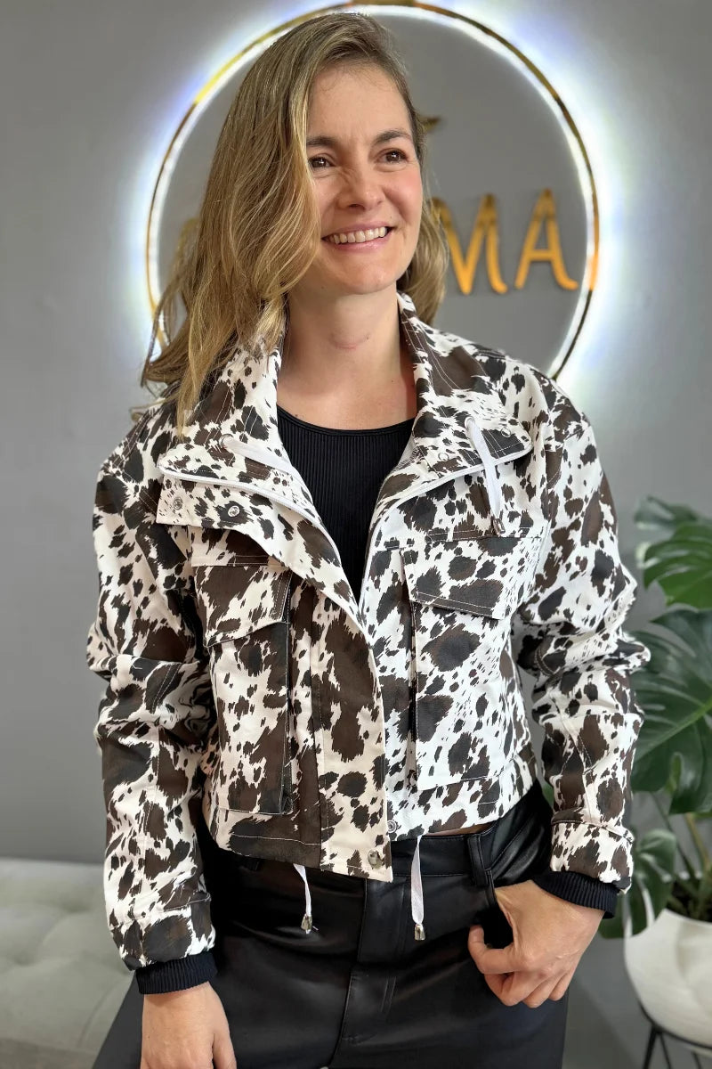 203 Chaqueta de mujer Cow Print Cafe