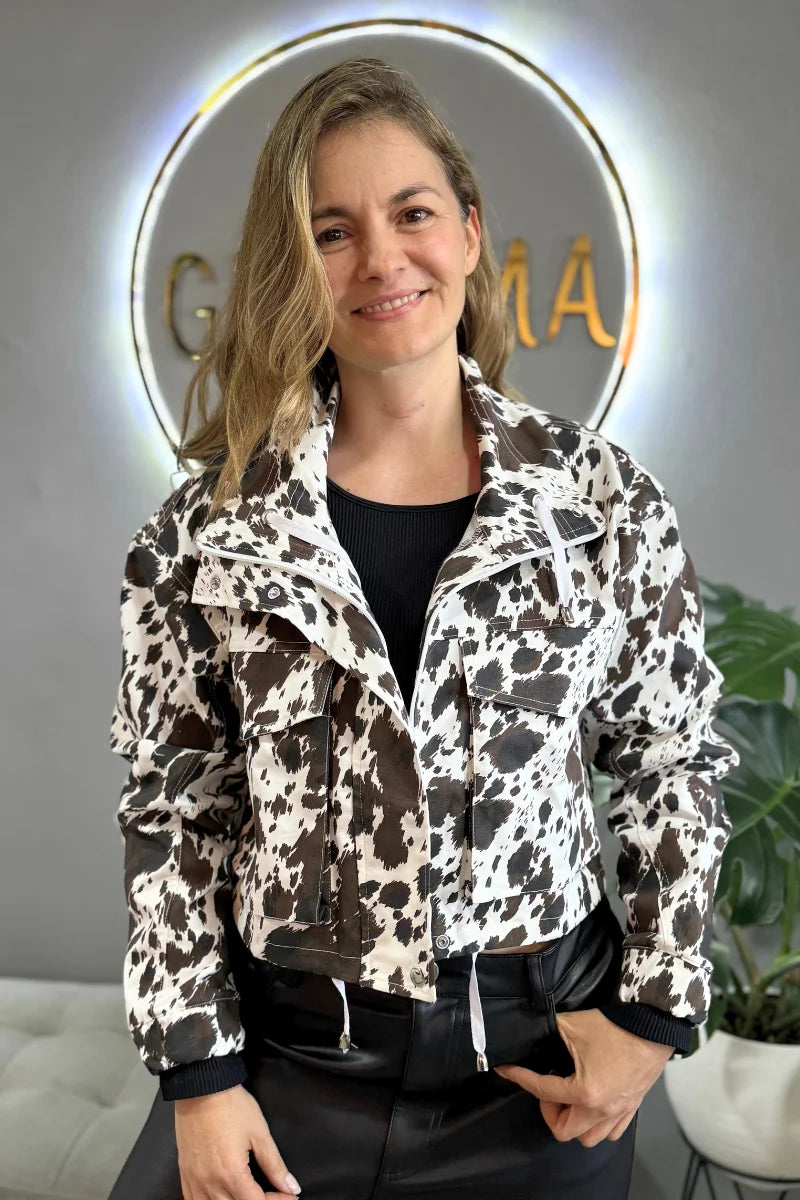203 Chaqueta de mujer Cow Print Cafe