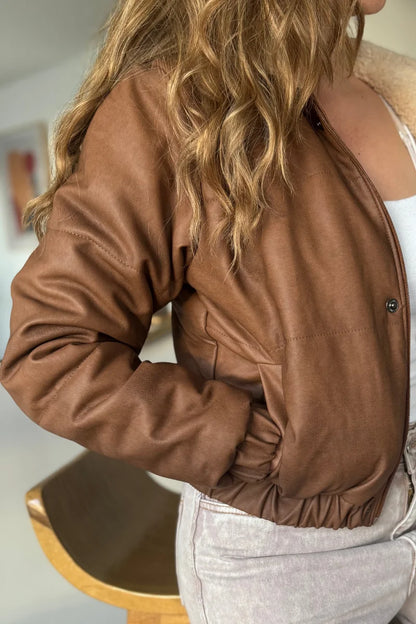 10057  Chaqueta acolchada cuero tex ovejera