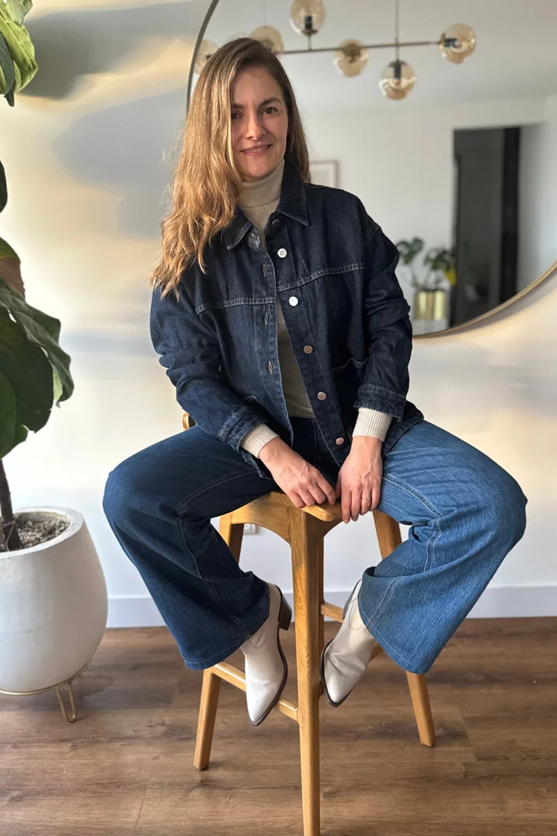 10058 Chaqueta tipo camisa de mezclilla