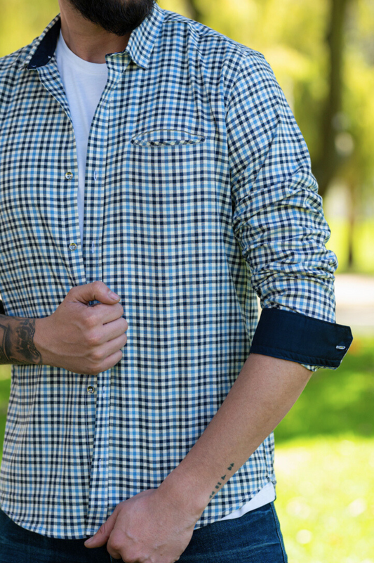 Camisa de Hombre 31171 Azul