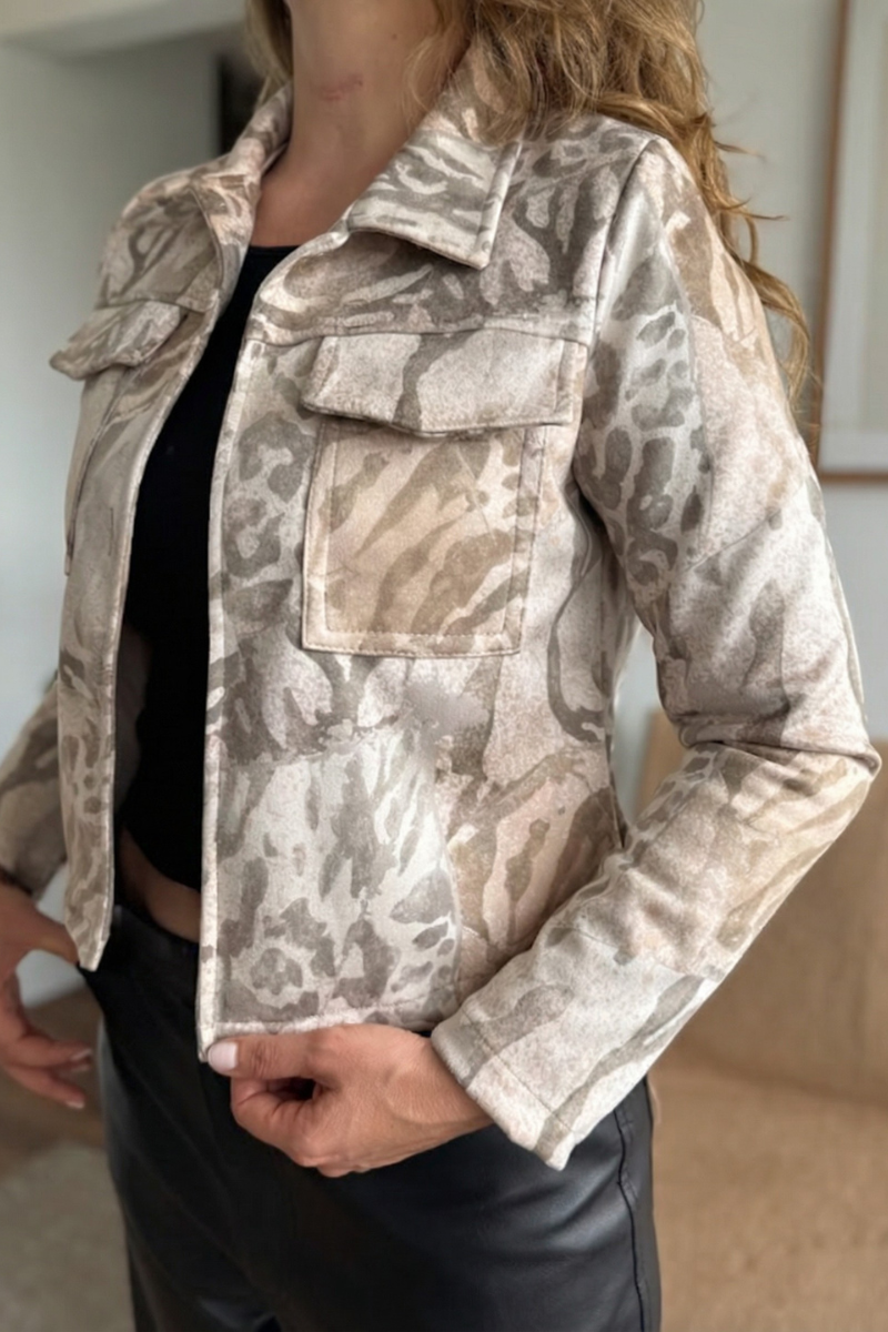 10021 Piel de Durazno Estampada Larga