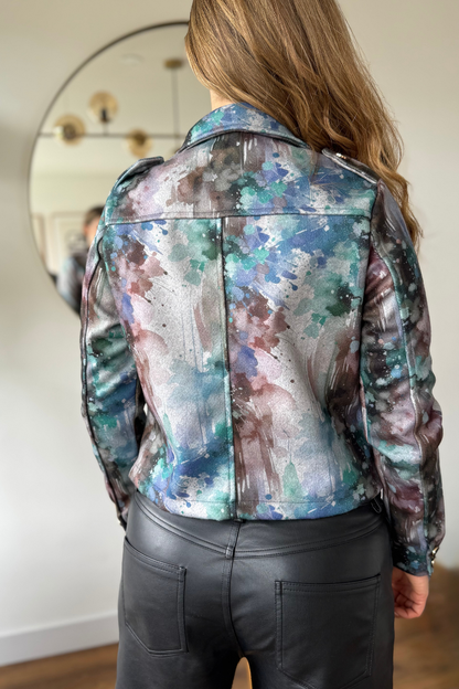 26143-18 Chaqueta Estampada en Paño Corta