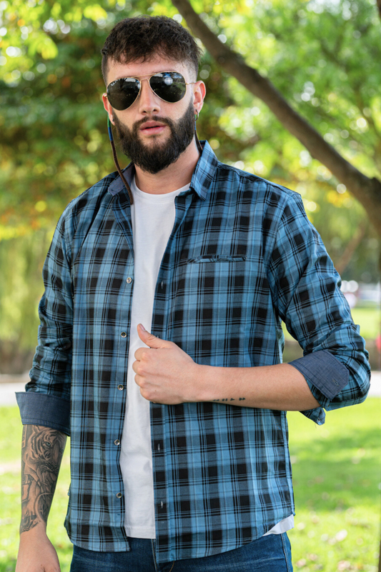 Camisa de Hombre 31165 Azul