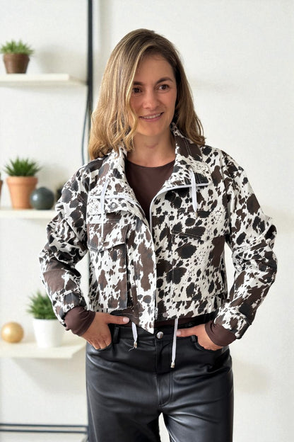 203 Chaqueta de mujer Cow Print Cafe