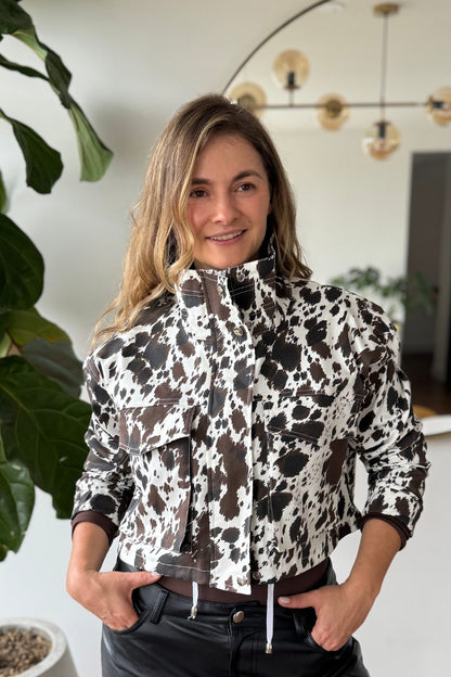 203 Chaqueta de mujer Cow Print Cafe