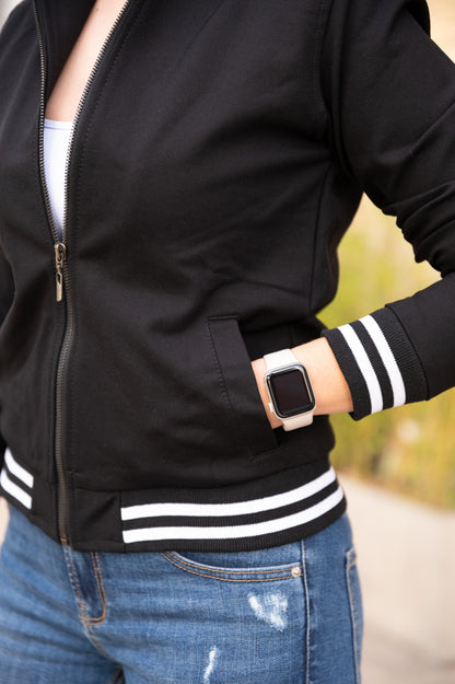 Chaqueta tipo Hoodies 26004 Negro con linea