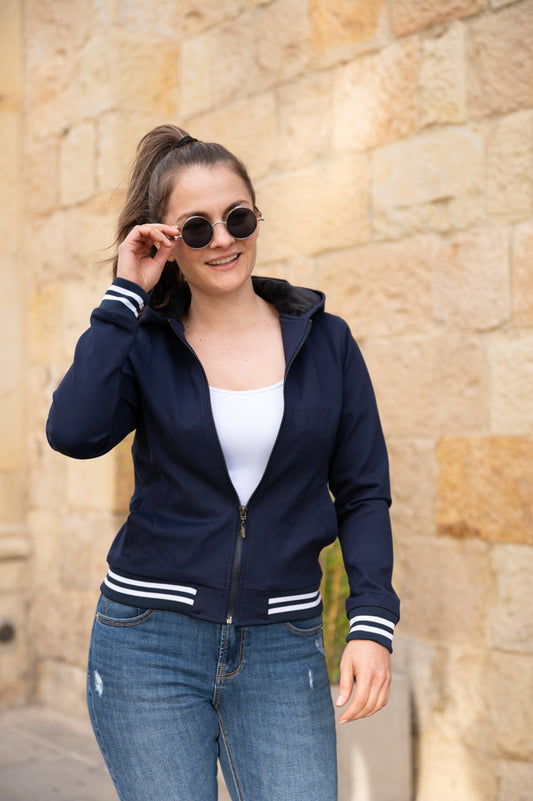 Chaqueta tipo Hoodies 26004 Azul con linea