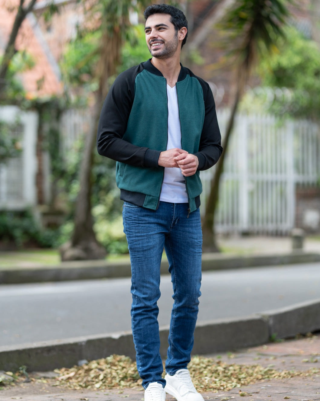 14168 Verde y Negro Chaquetas Bomber Classic