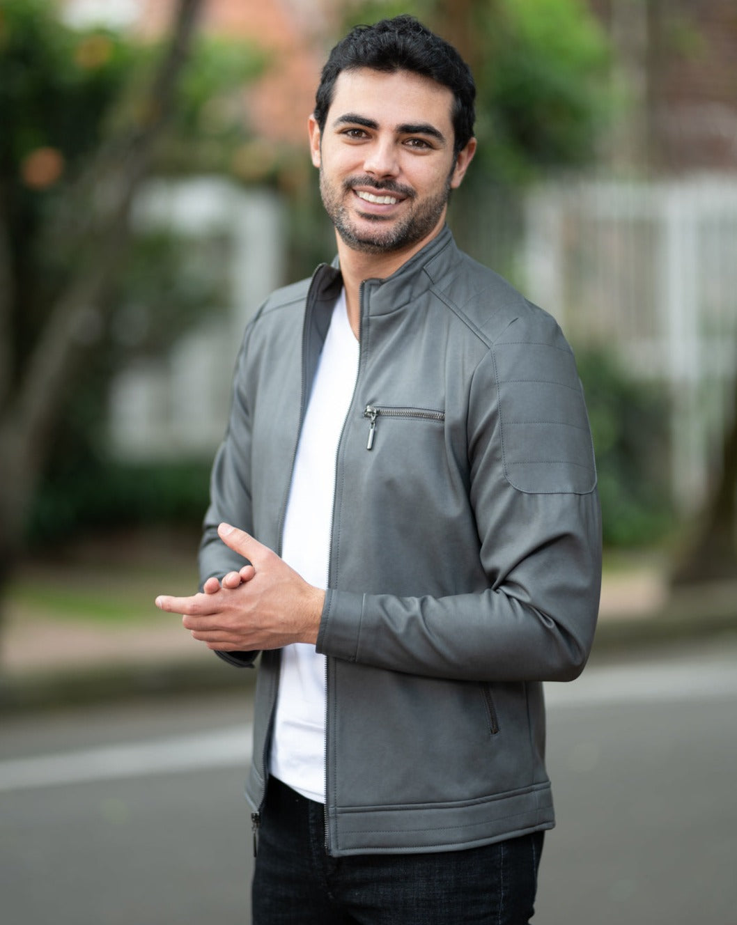 Match Chaqueta Biker Tipo Cuero Hombre 11013