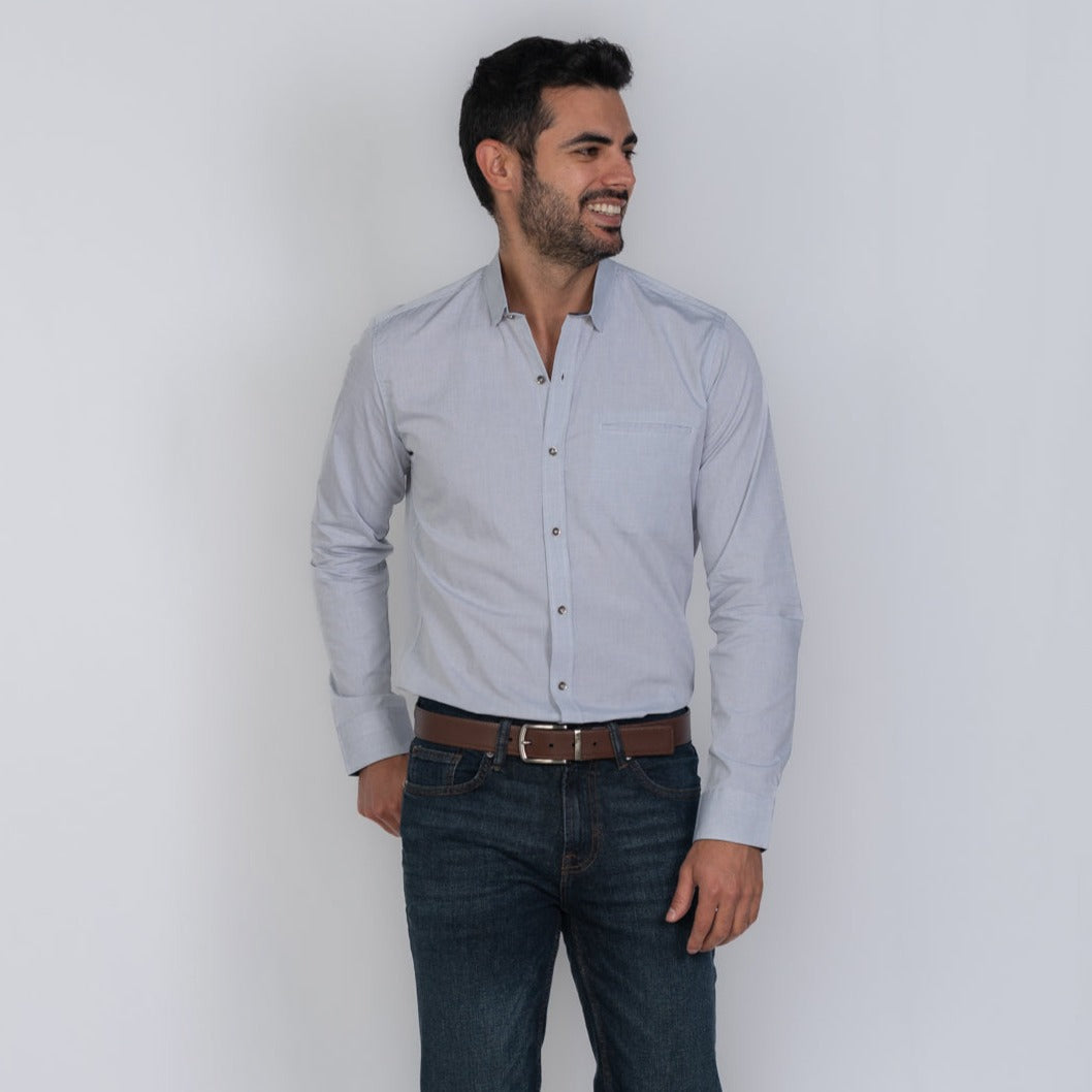 Camisa de Hombre 31155 Gris Claro