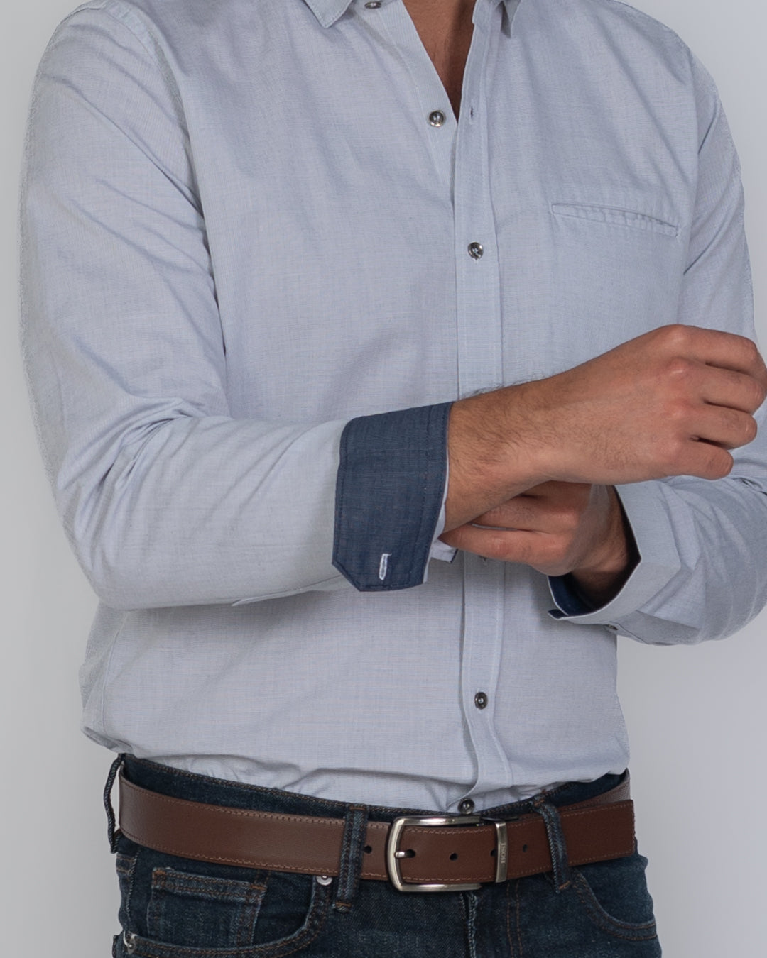 Camisa de Hombre 31155 Gris Claro