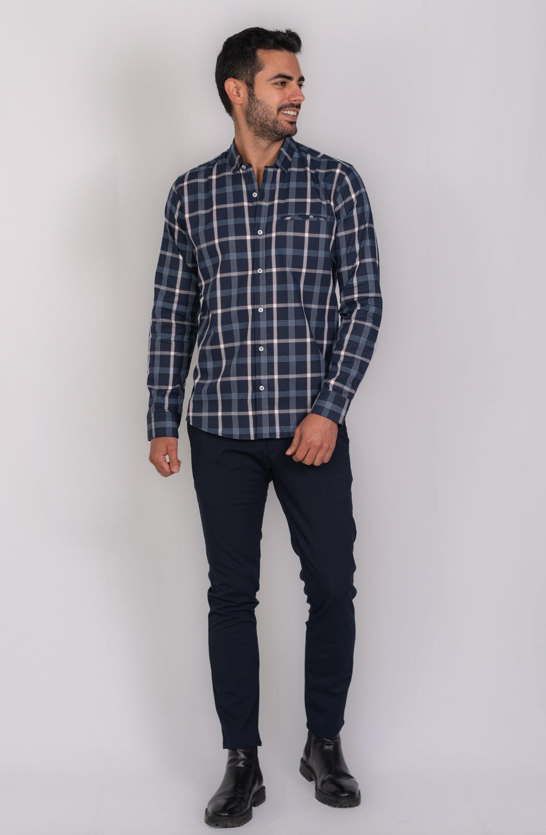 Camisa de Hombre 31176 Azul Ocre