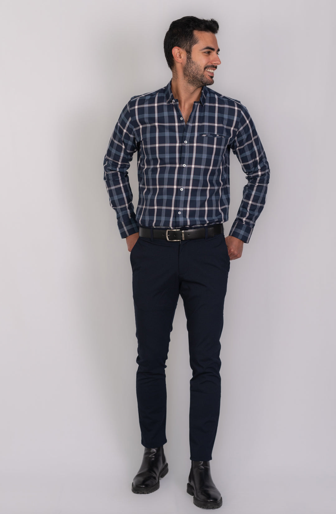 Camisa de Hombre 31176 Azul Ocre