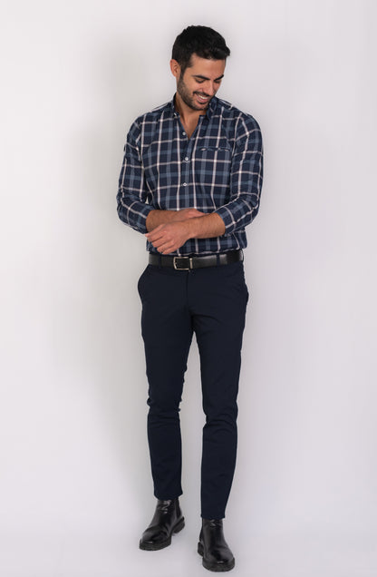 Camisa de Hombre 31176 Azul Ocre