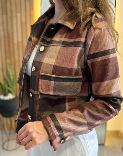 26143-4 Chaqueta Estampada en Paño Corta