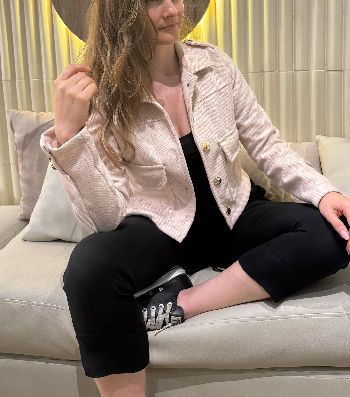 26143  Chaqueta en Paño Unicolor Corta