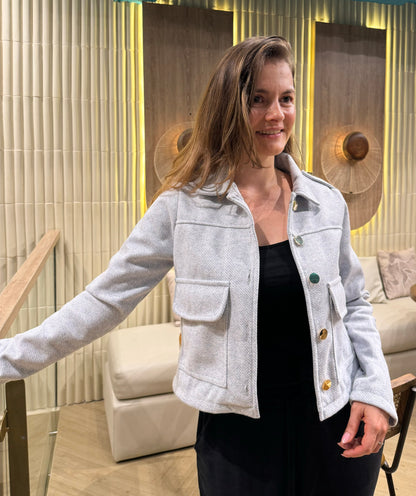 26143  Chaqueta en Paño Unicolor Corta