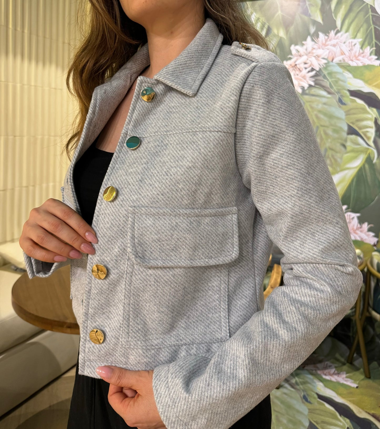 26143  Chaqueta en Paño Unicolor Corta