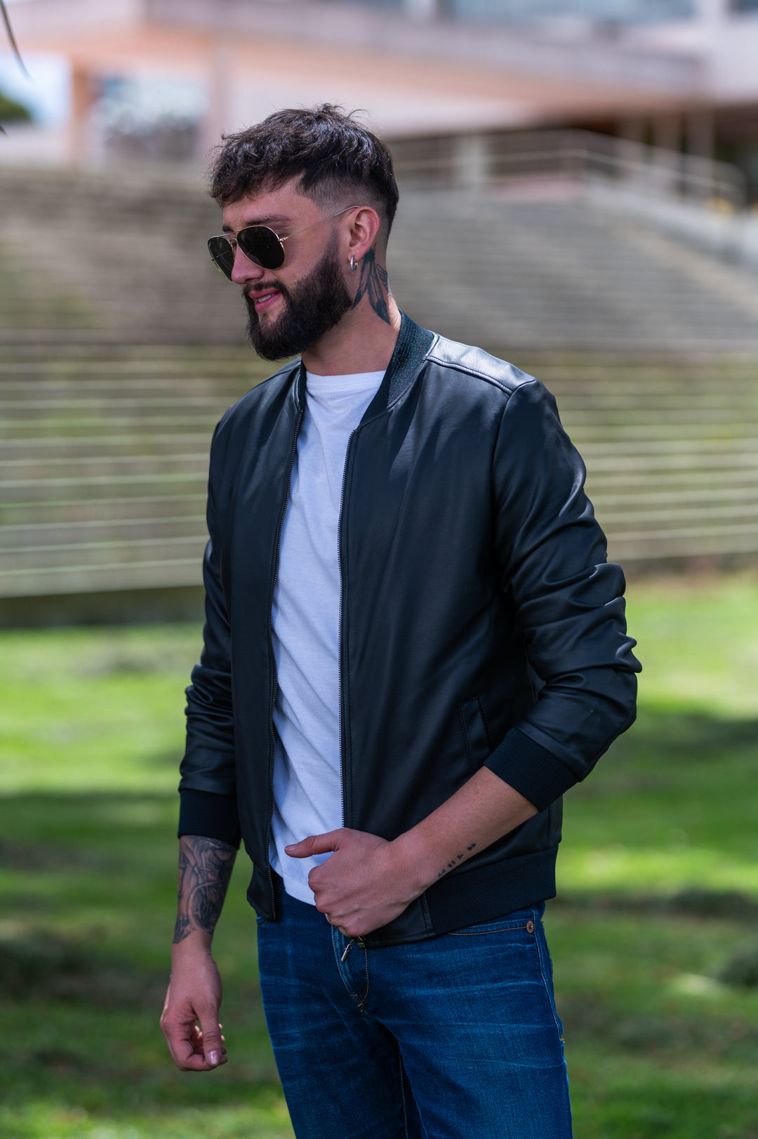 Jaqueta Biker de Couro 11021 PRETA
