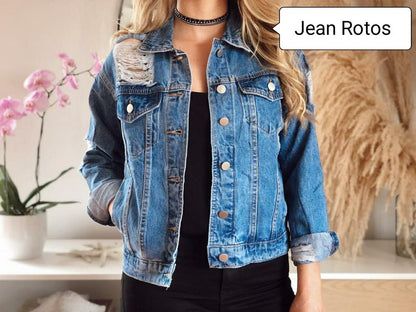 7001 Chaquetas Jean Rotos