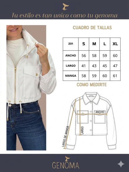 201 Chaqueta en  Dril Marfil