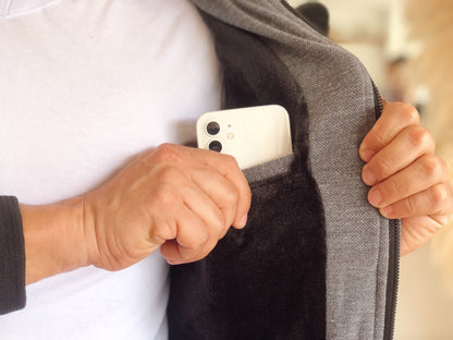 Chaqueta Beisbolera 14102 Gris Claro