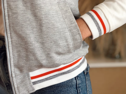 Chaquetas Beisbolera 26086 Gris Claro