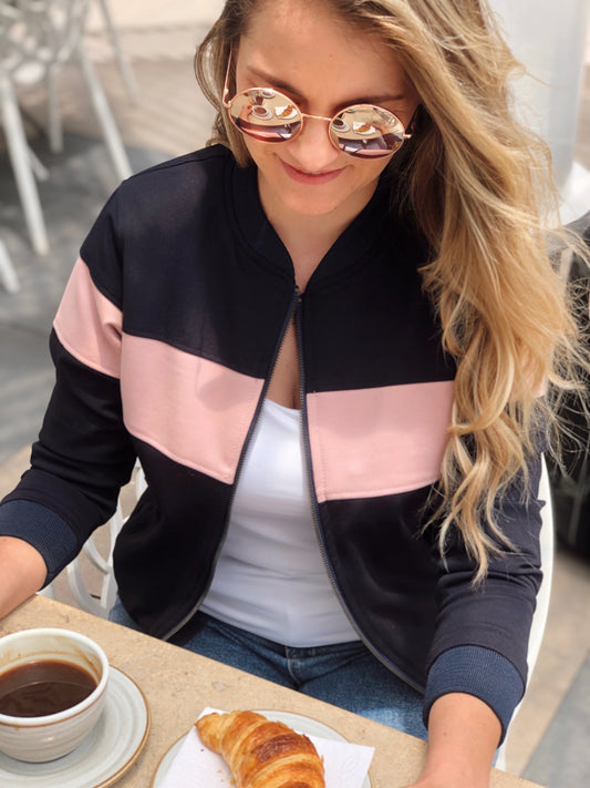 Chaquetas Beisbolera 26098 Azul y Rosa