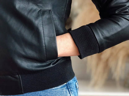Chaquetas Biker Tipo Cuero 21021 Negro