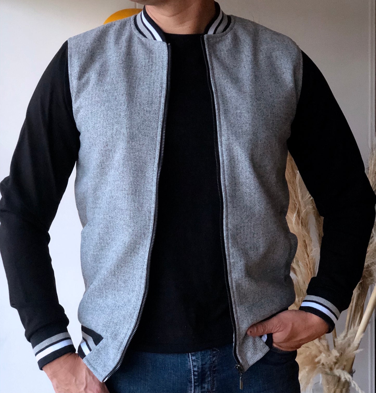 Chaquetas Beisbolera 14015 Gris
