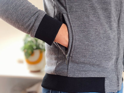 Chaqueta Beisbolera 14102 Gris Claro