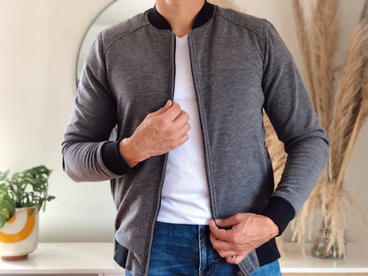 Chaqueta Beisbolera 14102 Gris Claro