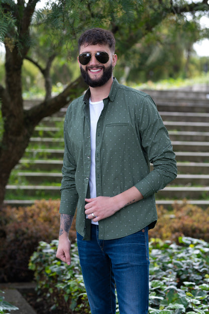 Camisa de Hombre 31167 Verde