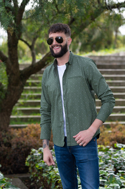 Camisa de Hombre 31167 Verde