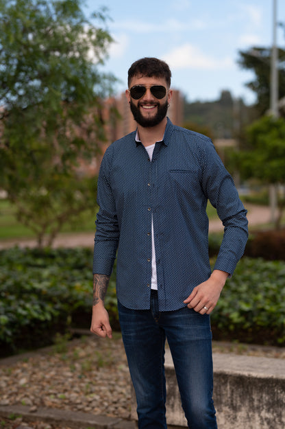 Camisa de Hombre 31156 Azul